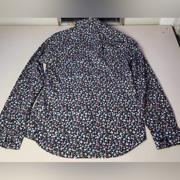 Express Slim Fit Floral Print Long Sleeve Shirr Mens Size M - Picture 2 of 3